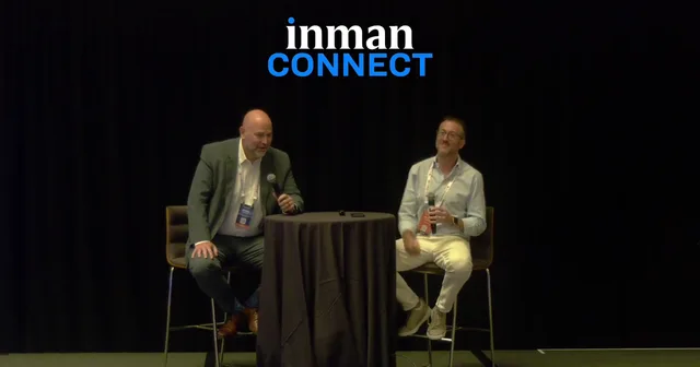 Phil Hawkins, CEO of the California Association of REALTORS, and Judd Hoffman, CEO of Ethica AI, in conversation on stage at Inman Connect San Diego